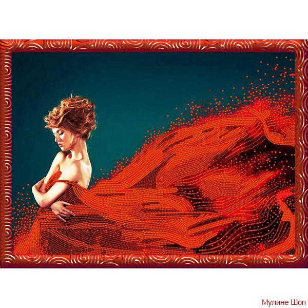Ткань с рисунком "Леди в красном"