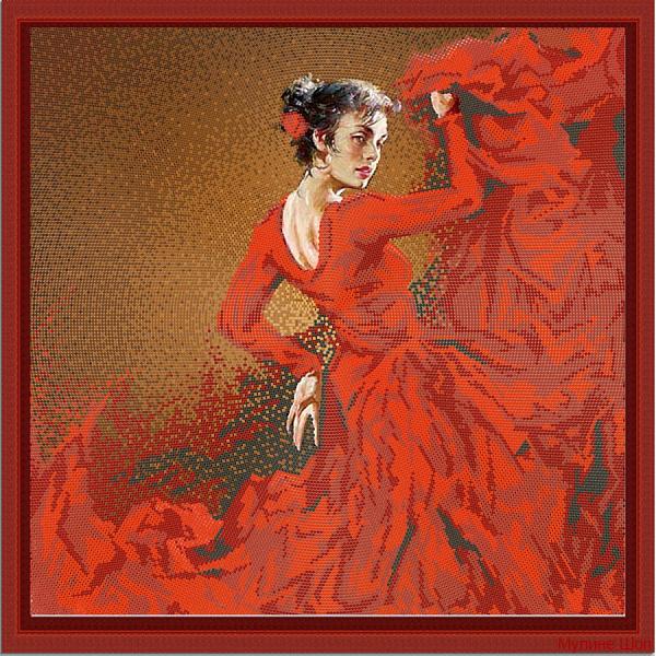 Ткань с рисунком "Фламенко"
