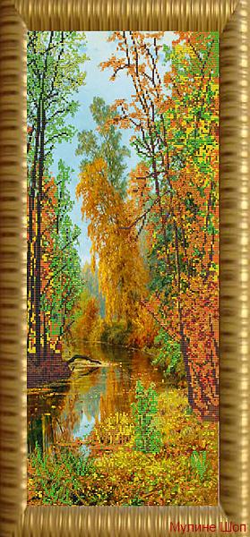 Ткань с рисунком "Осенний парк"