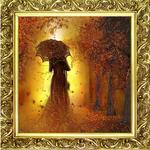 Ткань с рисунком "Леди Осень"