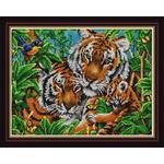 Ткань с рисунком "Тигры"