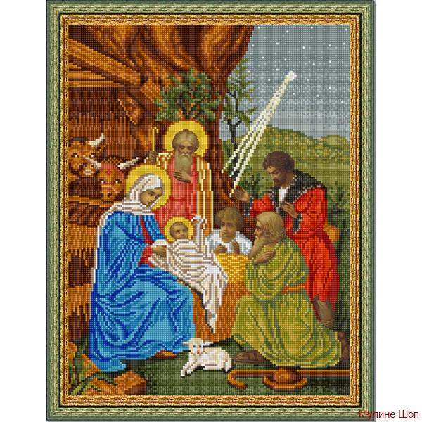 Ткань с рисунком "Рождество Христово"