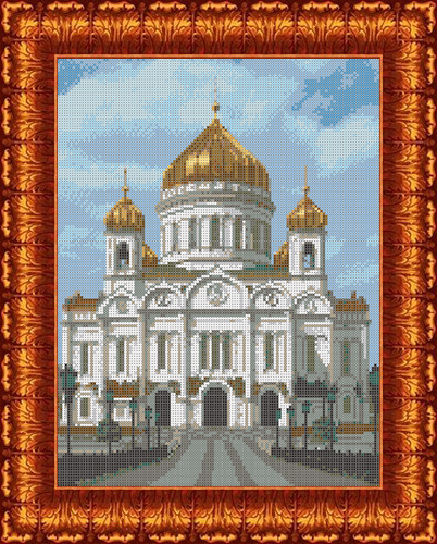 Канва с рисунком "Храм Христа Спасителя"