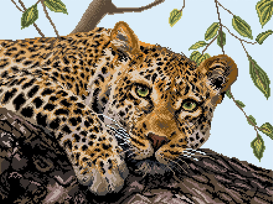Канва с рисунком "Леопард"