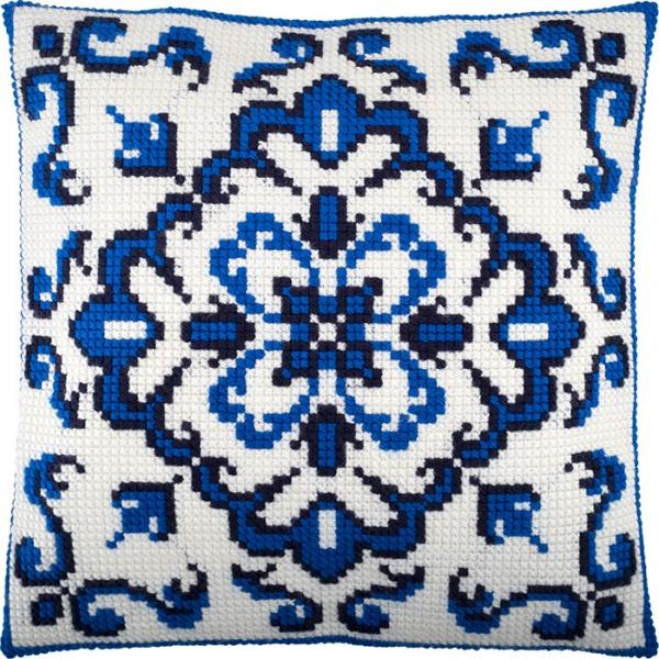 Набор для вышивания Подушка "Синий орнамент"