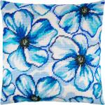 Набор для вышивания Подушка "Синие цветы"