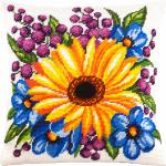 Набор для вышивания Подушка "Подсолнух и цветы"