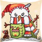 Набор для вышивания Подушка "Снеговик"