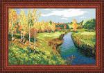 Канва с рисунком "Пейзаж Золотая осень" И. Левитан