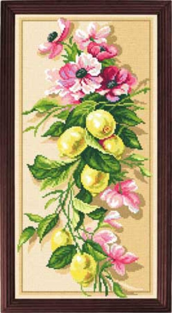 Канва с рисунком "Лимонная ветвь"