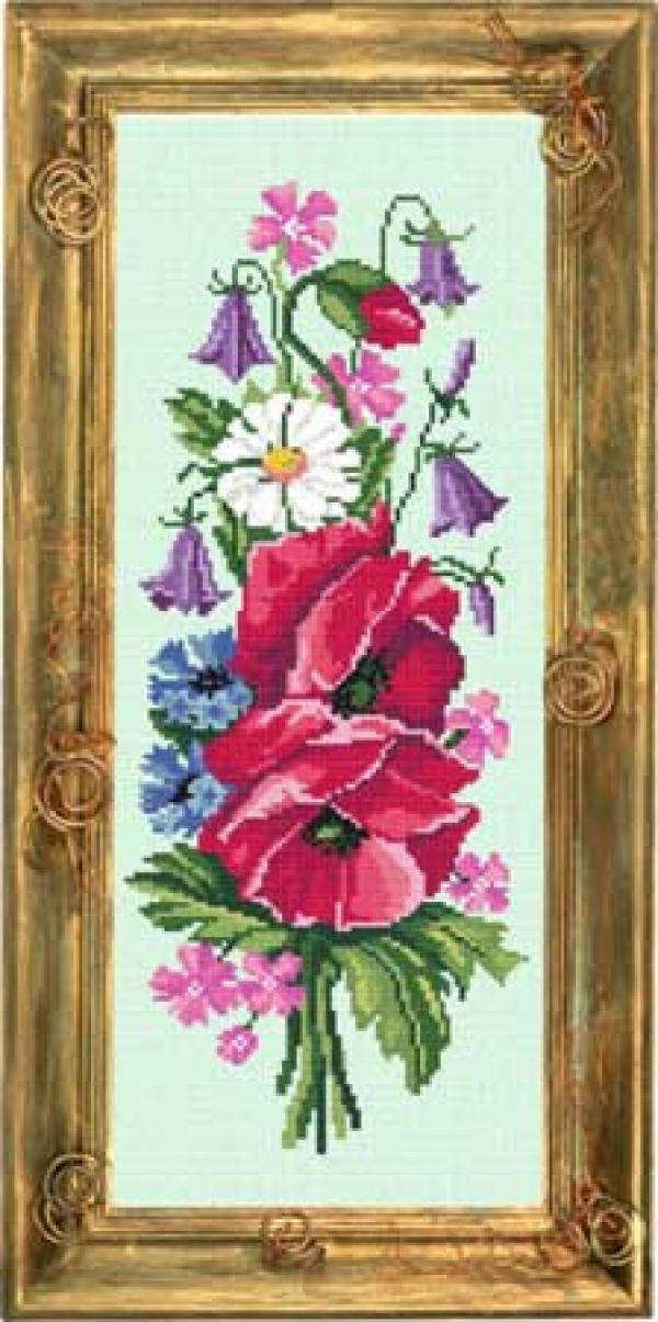 Канва с рисунком "Букет полевых цветов"