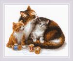 Набор для вышивания "Кошка с котятами"