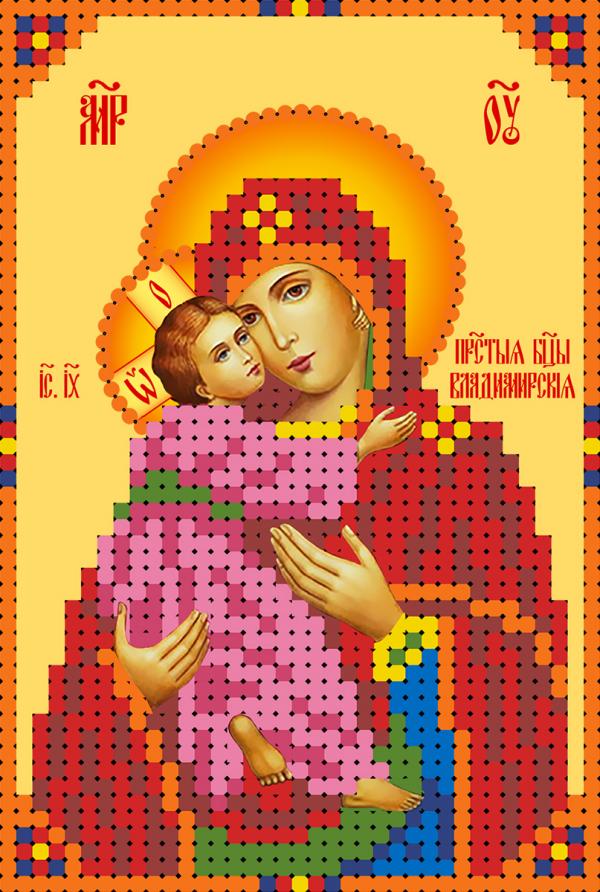 Ткань с рисунком Икона "Владимирская Божья Матерь"