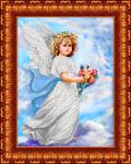 Ткань с рисунком "Ангел в облаках"