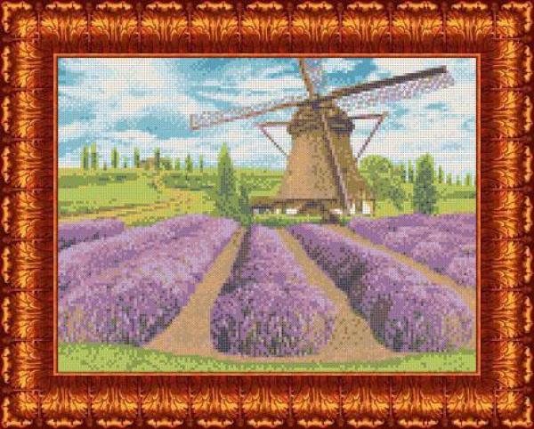 Ткань с рисунком "Цветущая лаванда"