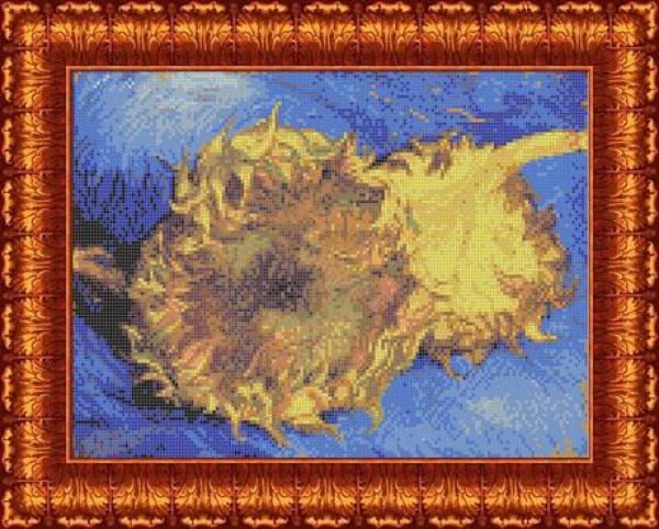 Ткань с рисунком "Ван Гог. Два срезанных подсолнуха"