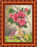 Ткань с рисунком "Розы в вазе"