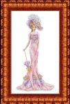 Ткань с рисунком "Дама в розовом"