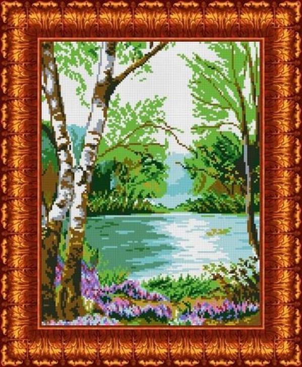 Ткань с рисунком "У реки"