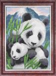 Ткань с рисунком "Мамы и их зверята. Панды"