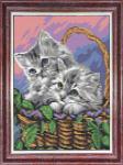 Ткань с рисунком "Мамы и их зверята. Котята"