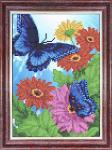 Ткань с рисунком "Синие бабочки"