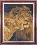 Ткань с рисунком "Лев и львица"