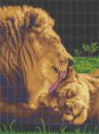 Ткань с рисунком "Забота льва"