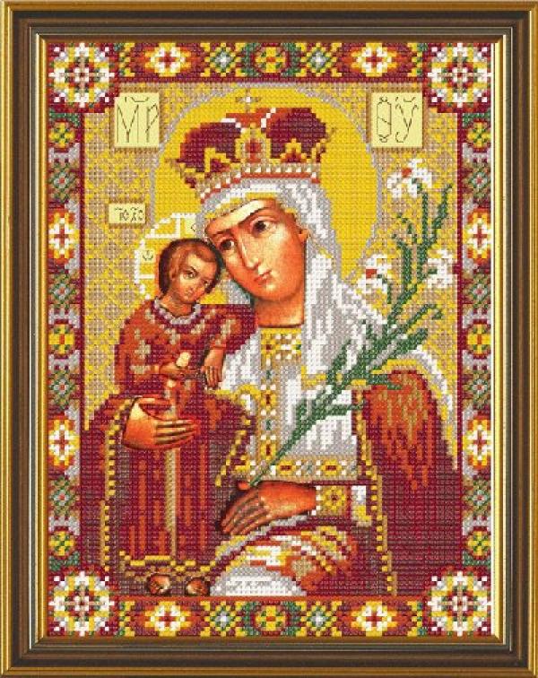 Ткань с рисунком Икона "Богородица Неувядаемый цвет"