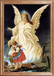 Ткань с рисунком "Ангел с детьми"