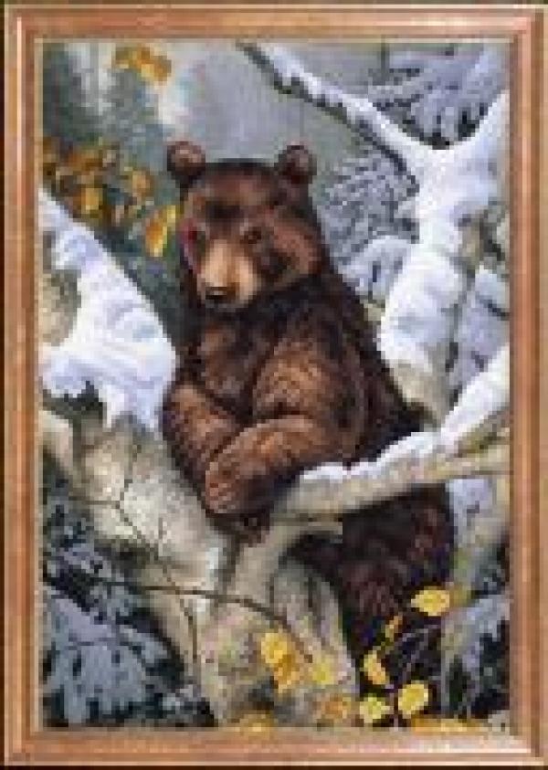 Ткань с рисунком "Медведь на дереве"
