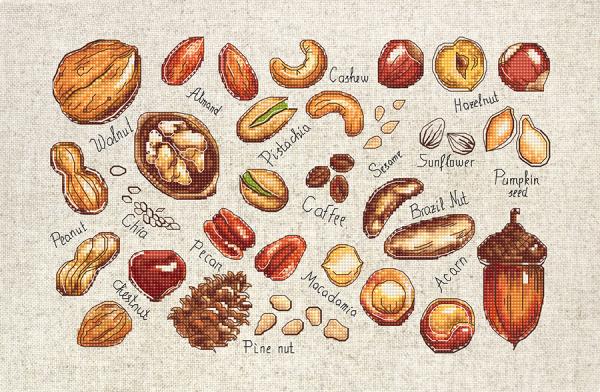 Набор для вышивания "Орехи и семена"