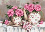 Набор для вышивания "Утренний чай и розы"