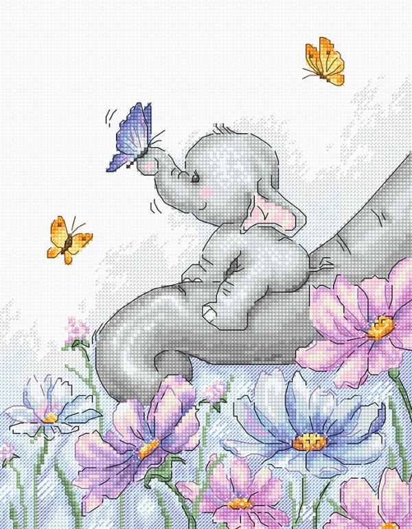 Набор для вышивания "Слон с бабочкой"