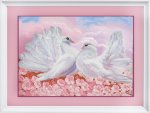Ткань с рисунком "Любовь и голуби"