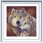 Ткань с рисунком "Волки"