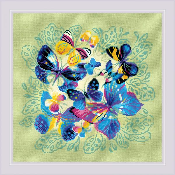 Набор для вышивания Панно/подушка "Яркие бабочки"