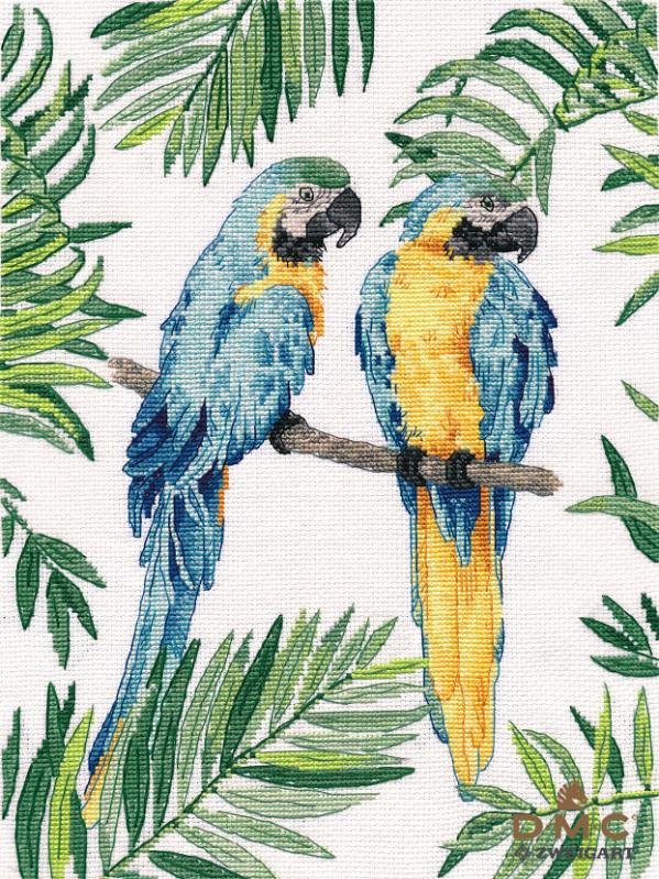 Набор для вышивания "Сине-желтые ара"