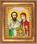 Ткань с рисунком Икона "Святые Мученики Куприян и Устинья"