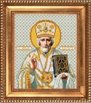 Ткань с рисунком Икона "Святой Николай Чудотворец в белом одеянии"