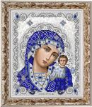 Ткань с рисунком Икона "ПБ Казанская в жемчуге"