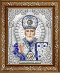 Ткань с рисунком Икона "Святой Николай в жемчуге"