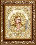 Ткань с рисунком Икона "Святой Ангел Хранитель в жемчуге"