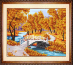 Ткань с рисунком "Золотистая осень"