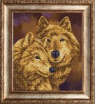 Ткань с рисунком "Пара волков"