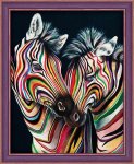 Алмазная мозаика "Цветные зебры"