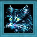 Алмазная мозаика "Неоновый кот"