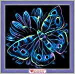 Алмазная мозаика "Неоновая бабочка"