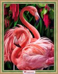 Алмазная мозаика "Пара фламинго"