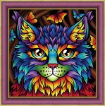 Алмазная мозаика "Радужный кот"